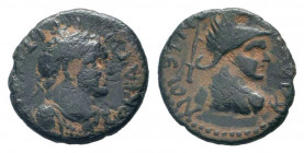 LYCAONIA. Iconium (as Claudiconium).Titus.79 - 81 AD. AE Bronze.ΑΥΤΟΚΡΑΤⲰΡ ΤΙΤΟϹ ΚΑΙϹΑΡ, laureate and cuirassed bust of Titus, right / 	ΚΛΑΥΔƐΙΚΟΝΙƐⲰΝ...