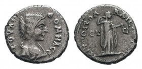 CAPPADOCIA.Caesarea-Eusebia.Julia Domna. 193-217 AD. AR Drachm .IOΥΛΙΑ ΔΟΜΝΑ CE, Draped bust right / ΜΗΤΡΟΠΟΛΕ ΚΑΙCAΡIA, Aphrodite standing right, hol...