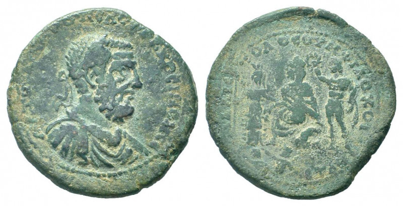 CILICIA.Mallus. Macrinus.217-218 AD.AE Bronze…...CЄ MAKPЄINON …... Draped and ar...