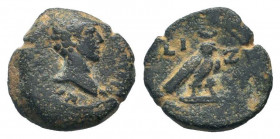 EGYPT. Alexandria.Marcus Aurelius.139-161 AD.AE Bronze.Μ ΑVΡΗΛΙΟϹ ΑΝΤⲰΝΙΝΟϹ ϹƐ, laureate head of Marcus Aurelius, right / 	L ΙΖ, eagle standing right....