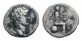 CAPPADOCIA. Caesarea-Eusebia. Nero.54-68 AD.AR Hemidrachm. NERO CLAVD DIVI CLAVD F CAESAR AVG GERMANI, Laureate head right / NIke standing right, with...