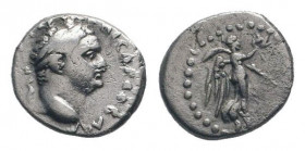 CAPPADOCIA.Caesarea-Eusebia.Vespasian.69-79 AD.AR Hemidrachm. ΑΥΤΟΚΡ ΚΑΙϹΑΡ ΟΥƐϹΠΑϹΙΑΝΟϹ ϹƐΒΑ; laureate head of Vespasian, right / Nike advancing righ...