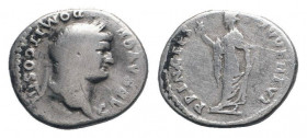 DOMITIAN.81-96 AD.Rome mint.AR Denarius.CAES AVG F DOMIT COS III, Laureate head of Domitian to right / PRINCEPS IVVENTVT, Spes advancing left, holding...