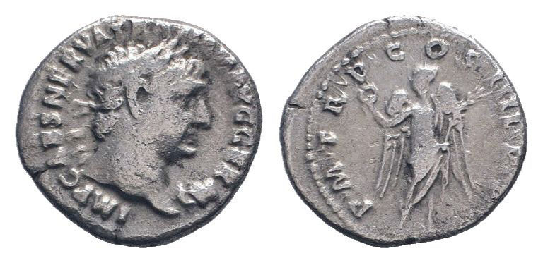 TRAJAN.98-117 AD.Rome mint.AR Denarius.Laureate bust right, slight drapery / Vic...