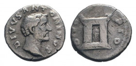 ANTONINUS PIUS.138-161 AD.Rome mint.AR Denarius.DIVVS ANTONINVS, Head of Antoninus Pius, bare, right / DIVO PIO, Square altar.RIC III 441.Fine.


Weig...