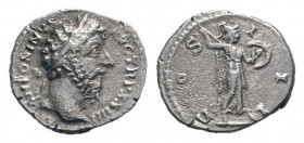 MARCUS AURELIUS.161-180 AD.Rome mint.AR Denarius.M ANTONINVS AVG TR P XXIII, laureate head right / COS III, Minerva standing right, hurling javelin an...