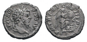 SEPTIMIUS SEVERUS.193-211 AD.Rome mint.AR Denarius.SEVERVS PIVS AVG, Head of Septimius Severus, laureate, right / P M TR P XV COS III P P, Victory, wi...