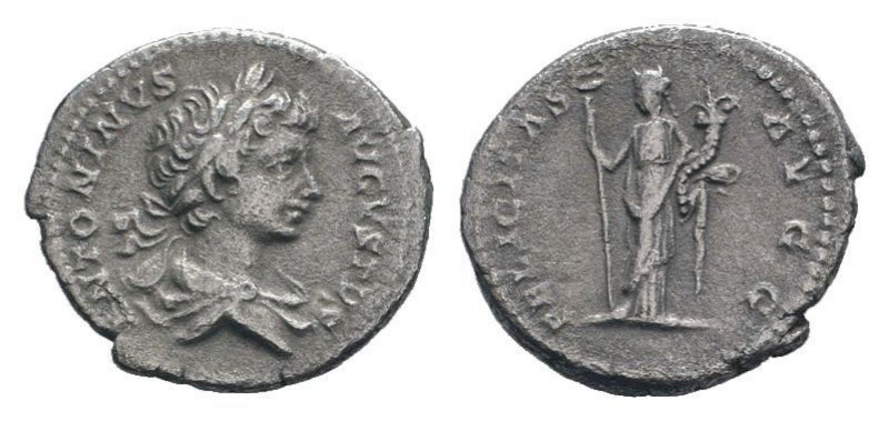 CARACALLA.198-217 AD.Rome mint.AR Denarius.Laureate, draped and cuirassed bust r...