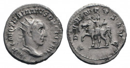 TRAJAN DECIUS.249-251 AD.Rome mint. AR Antoninianus.IMP C M Q TRAIANVS DECIVS AVG, Bust of Trajan Decius, radiate, draped, cuirassed, right | Bust of ...