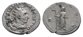 TRAJAN DECIUS.249-251 AD.Rome mint.AR Antoninianus.IMP C M Q TRAIANVS DECIVS AVG, radiate, draped and cuirassed bust of Trajan Decius right / D ACIA, ...