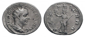 TREBONIANUS GALLUS. 251-253 AD.Rome mint. AR Antoninianus.MP C C VIB TREB GALLVS P F AVG, radiate, draped and cuirassed bust of Trebonianus Gallus rig...