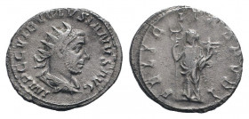 VOLUSIAN.251-253 AD.Rome mint.AR Antoninianus.IMP C C VIB VOLVSIANVS AVG, radiate, draped and cuirassed bust right / FELICITAS PVBL, Felicitas standin...
