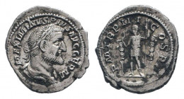 MAXIMINUS THRAX .235-238 AD.Rome mint.AR Denarius.MAXIMINVS PIVS AVG GERM, Laureate, draped and cuirassed bust right / P M TR P III COS P P, Emperor s...
