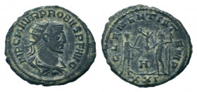 PROBUS . 276-282 AD.Antioch mint. BI Antoninianus.IMP C M AVR PROBVS P F AVG, radiate, draped and cuirassed bust right / CLEMENTIA TEMP, emperor stand...