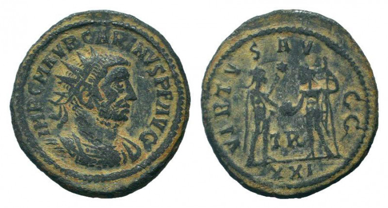 CARIUS.283-285 AD. Tripolismint.BI Antoninianus.IMP CM AVR CARINVS AVG, radiate ...