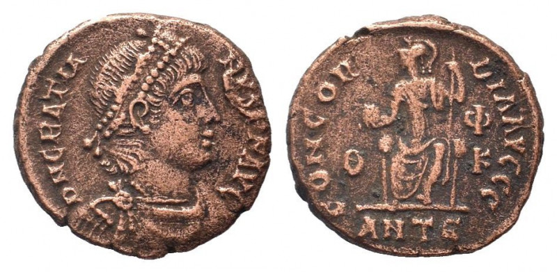 GRATIAN.367-383 AD. Antioch mint.AE Follis. DN GRATIANVS PF AVG, Diademed, drape...