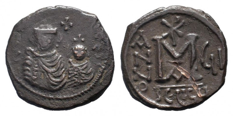 HERACLIUS and HERACLIUS CONSTANTINE.610-641 AD. Seleucia Isauriae mint.AE Follis...