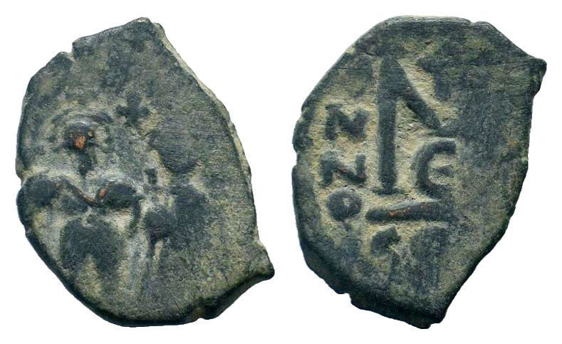 CONSTANS II with CONSTANTINE IV.641-678 AD.Constantinopolis mint.AE Follis.Const...