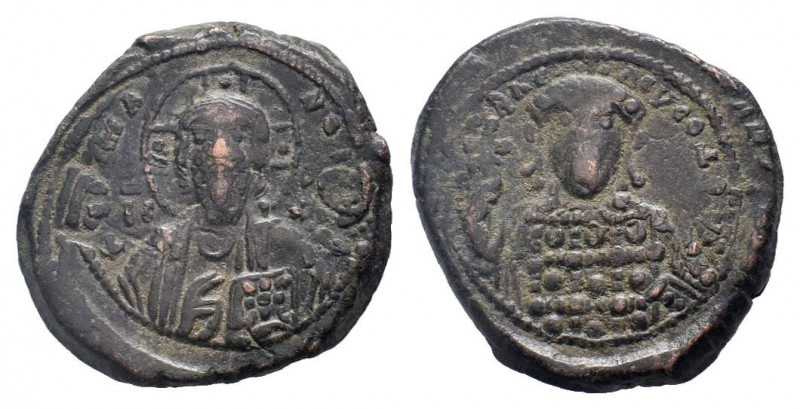 CONSTANTINE X DUCAS.1059-1067 AD. Constantinople mint.AE Follis.ЄMMANOVHΛ IC XC;...