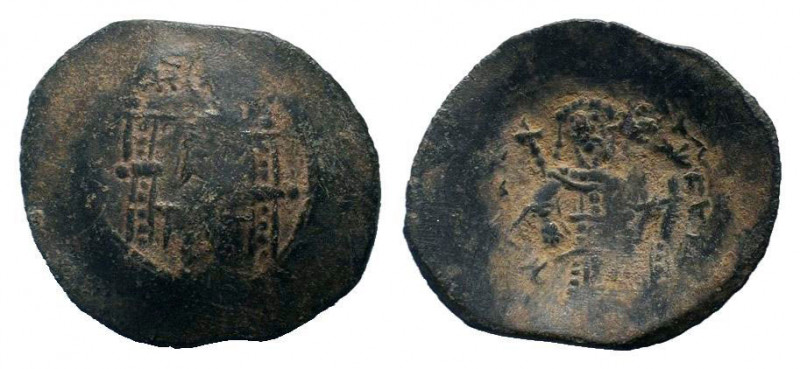 LATIN RULERS OF CONSTANTINOPLE. 1204-1264 AD. Thessalonica mint.AE Trachy.Christ...