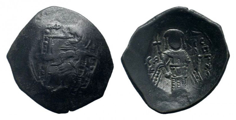 MANUEL I.1160-1164 AD. Constantinople mint.AE Trachy.MP-ΘV to left and right of ...