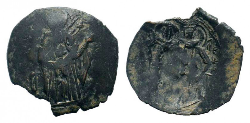 LATIN RULERS OF CONSTANTINOPLE. 1204-1264 AD. Thessalonica mint.AE Trachy.Christ...