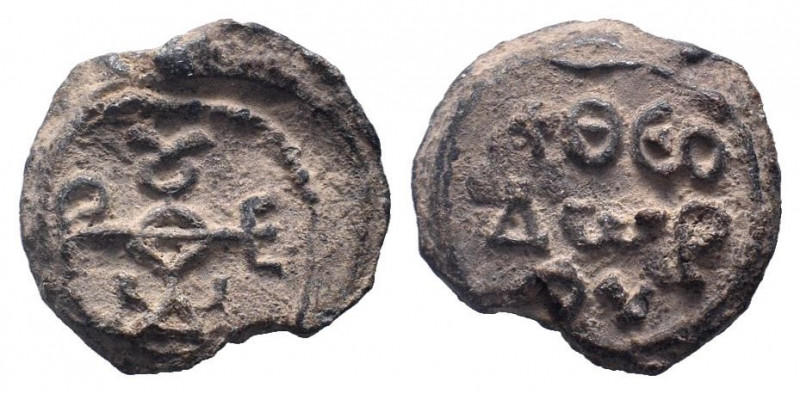 BYZANTINE LEAD SEAL.Circa 11 th Century.PB Seal. In cruciform monogram / Legend ...