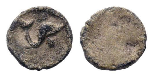 BYZANTINE LEAD SEAL.Circa 11 th Century AD.PB Seal.Dolphin / Blanc.Very fine.

W...