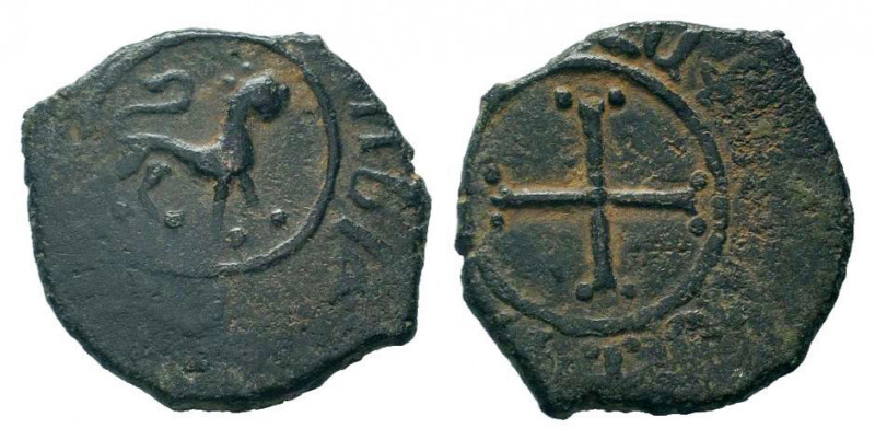 Levon II. 1187-1199 AD. AE Kardez.Lion standing to right / Cross pattée. AC 388....