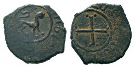 Levon II. 1187-1199 AD. AE Kardez.Lion standing to right / Cross pattée. AC 388.Fine.

Weight : 3.6 gr

Diameter : 21 mm