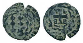 CRUSADERS. Lordship of Mytilene. Francesco II Gattilusio.1384-1404 AD.BI Denaro. +FRANCISCVS GATILVX, Gattilusi coat of arms within an octofoil / +DOM...