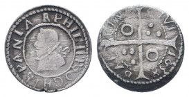 SPANISH MONORCHY.Felipe IV.1621-1665 AD. Barcelona. 1638.AR 1 Croat.Bust of Felipe IV. / Cross.Cal-980; Cru.C.G. 4414i.Good very fine.

Weight : 3.2 g...