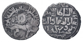 SELJUQ of RUM.Kaykhusraw II.1211-1220 AD.Konya mint.639 AH.AR Dirhem.Lion advancing right, three stars around, above, personification of sun above / A...