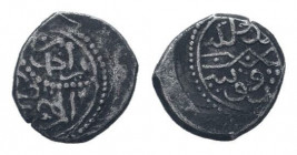 KARAMANID:.Pir Ahmad. 1464-1466 AD. Konya mint.870 AH. AR Akce.Arabic legend / Arabic legend.Album 1277.Good very fine. 

Weight : 0.9 gr

Diameter : ...