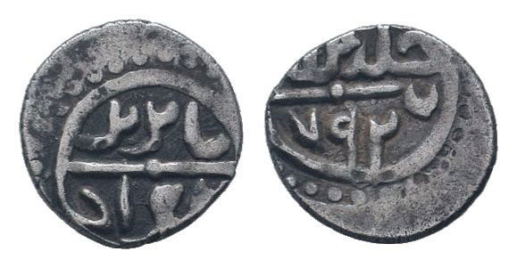 OTTOMAN.Bayazid I.1389-1402 AD.AR Akce.Arabic legend / Arabic legend, 792 AH.HE ...