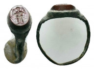 Ancient Rome.Circa 1st-3rd century AD.Nice bronze ring with a seal stone on bezel

Weight : 1.2 gr

Diameter : 17 mm