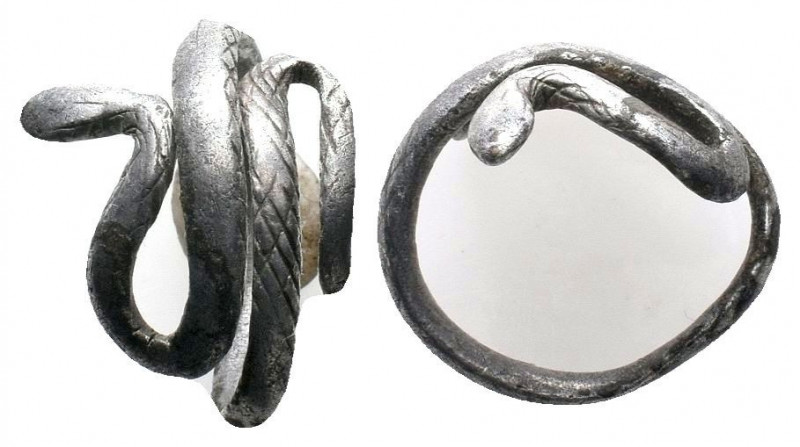 Ancient Rome.Circa 1st-3rd century AD.Silver stisted snale shaped ring

Weight :...