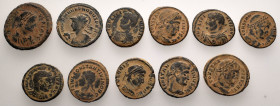 11 Roman follis.SOLD AS SEEN. NO RETURN.