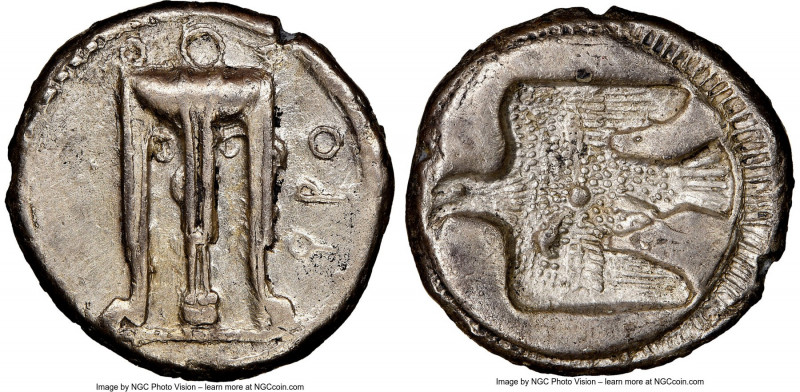 BRUTTIUM. Croton. Ca. 480-430 BC. AR stater or nomos (21mm, 7.86 gm, 11h). NGC X...