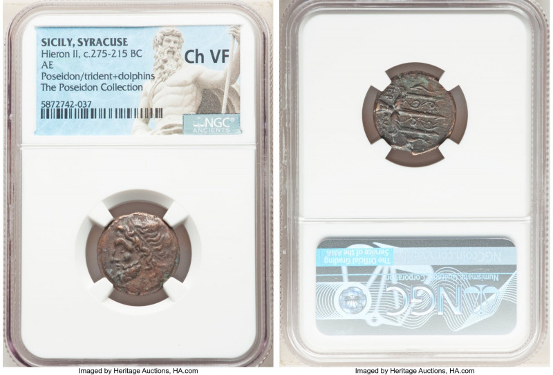 SICILY. Syracuse. Hieron II (ca. 275-215 BC). AE litra (19mm, 9h). NGC Choice VF...