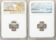 MACEDONIAN KINGDOM. Alexander III the Great (336-323 BC). AR drachm (16mm, 4.29 gm, 12h). NGC Choice VF 5/5 - 4/5. Posthumous issue of 'Colophon', ca....