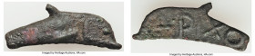 SCYTHIA. Olbia. Ca. 437-410 BC. Cast AE (37mm, 3.93 gm). VF. Dolphin right / APIXO. Anokhin 179. End of tail broken.

HID09801242017

© 2020 Heritage ...