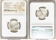 ATTICA. Athens. Ca. 440-404 BC. AR tetradrachm (25mm, 17.18 gm, 4h). NGC MS 5/5 - 4/5. Mid-mass coinage issue. Head of Athena right, wearing crested A...