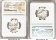 ATTICA. Athens. Ca. 440-404 BC. AR tetradrachm (28mm, 17.18 gm, 6h). NGC MS 4/5 - 5/5. Mid-mass coinage issue. Head of Athena right, wearing crested A...