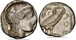 ATTICA. Athens. Ca. 440-404 BC. AR tetradrachm (24mm, 17.17 gm, 10h). NGC MS 4/5 - 4/5. Mid-mass coinage issue. Head of Athena right, wearing crested ...