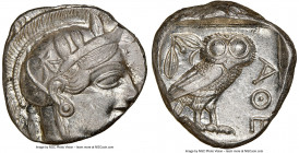ATTICA. Athens. Ca. 440-404 BC. AR tetradrachm (25mm, 17.21 gm, 11h). NGC MS 2/5 - 4/5. Mid-mass coinage issue. Head of Athena right, wearing earring ...