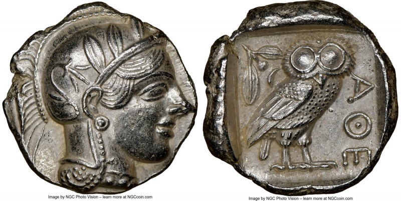 ATTICA. Athens. Ca. 440-404 BC. AR tetradrachm (25mm, 17.15 gm, 4h). NGC Choice ...