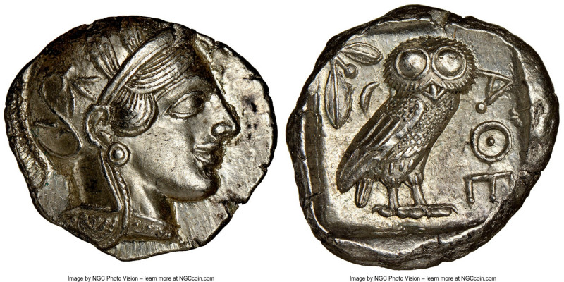 ATTICA. Athens. Ca. 440-404 BC. AR tetradrachm (26mm, 17.22 gm, 7h). NGC Choice ...