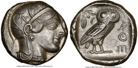 ATTICA. Athens. Ca. 440-404 BC. AR tetradrachm (24mm, 17.22 gm, 4h). NGC AU 5/5 - 4/5. Mid-mass coinage issue. Head of Athena right, wearing crested A...