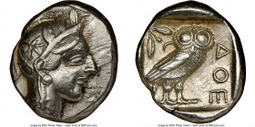 ATTICA. Athens. Ca. 440-404 BC. AR tetradrachm (25mm, 17.19 gm, 6h). NGC AU 5/5 - 3/5. Mid-mass coinage issue. Head of Athena right, wearing crested A...